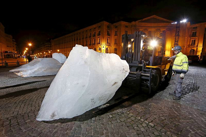 париж, инсталляция, лед, климат