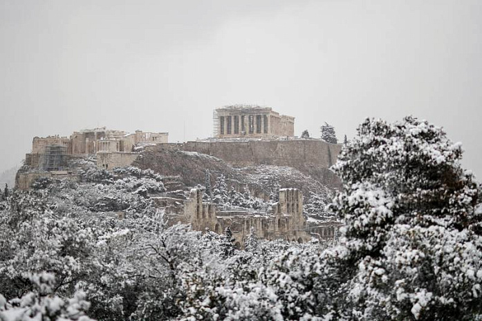 греция, снегопад