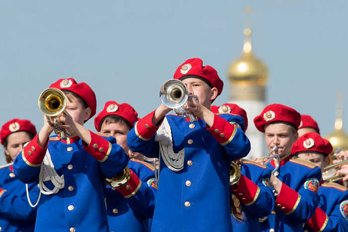 духовые оркестры, дети, спасская башня, москва, зарядье