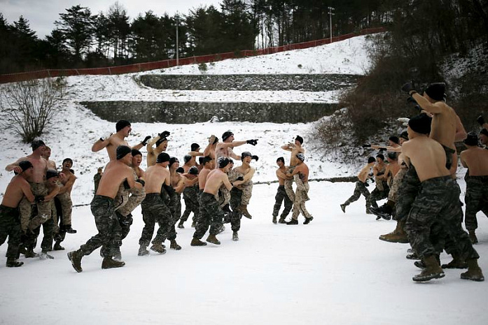 южная корея, сша, военные, учения, снег, зима