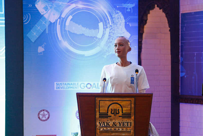 робот, оон, трибуна