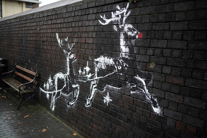 бэнкси, граффити, рождество