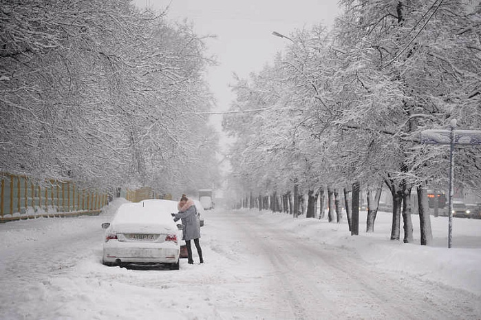 москва, снегопад