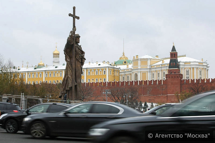 россия, москва, памятник, князь владимир