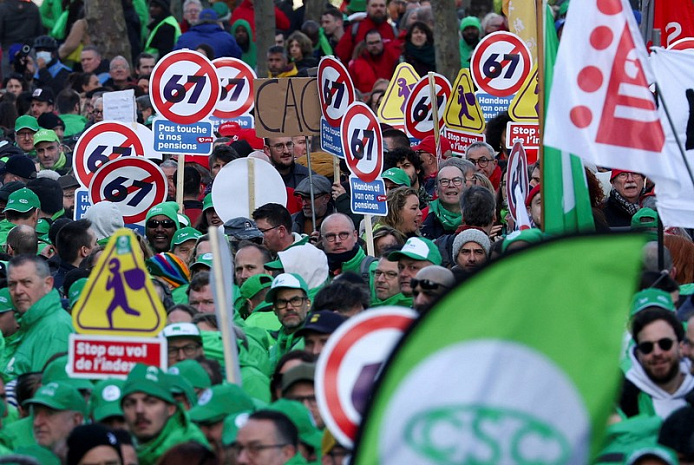 бельгия, брюссель, профсоюзы, протесты