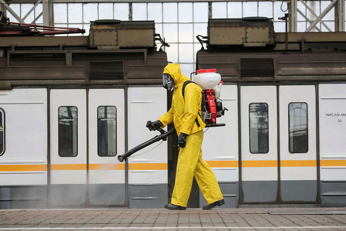 москва, вокзалы, дезинфекция, коронавирус