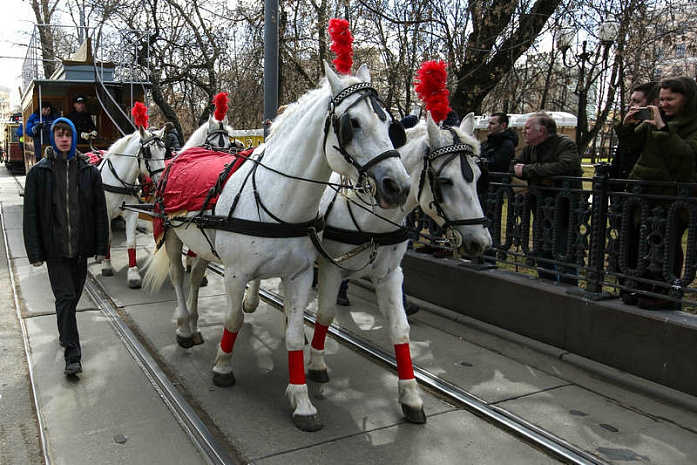 москва, трамвай, парад