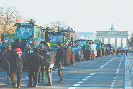 фрг, германия, экономика, забастовка фермеров, массовые протесты, шольц, хабек