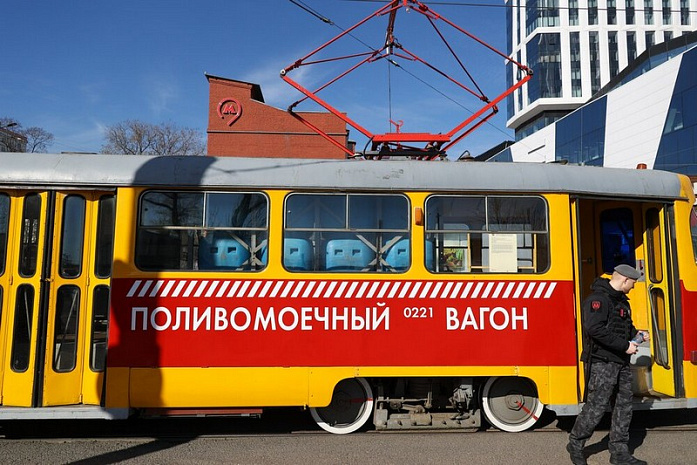 москва, трамваи, парад