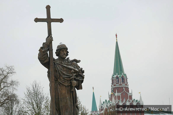 россия, москва, памятник, князь владимир