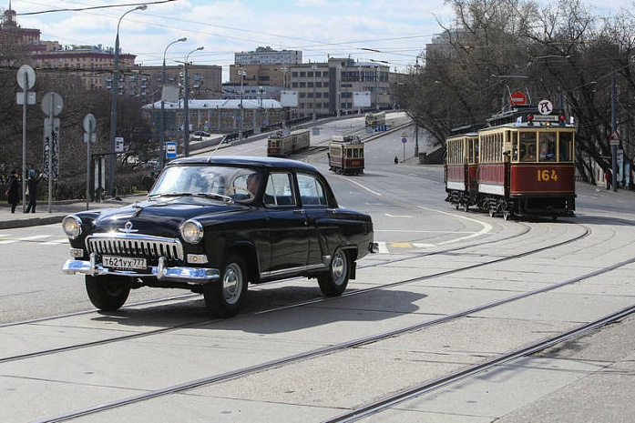 москва, трамвай, парад