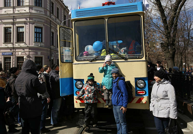 москва, трамвай, парад