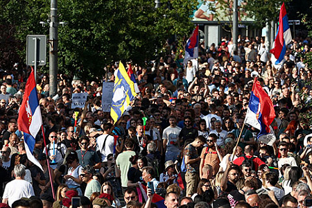 сербия, протесты, гражданское противостояние