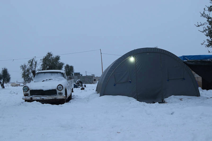 алеппо, сирия, снег