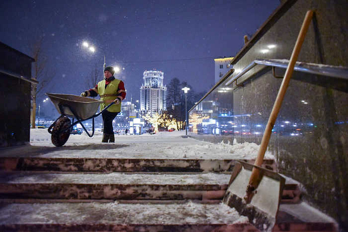 москва, снег, уборка