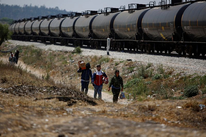 сша, мигранты, граница, поезд