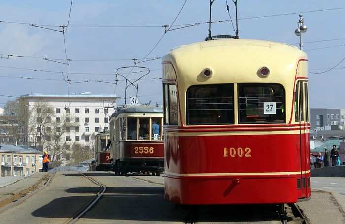 москва, трамвай, парад