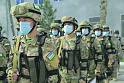 Узбекские военные выходят на таджикско-афганскую границу
