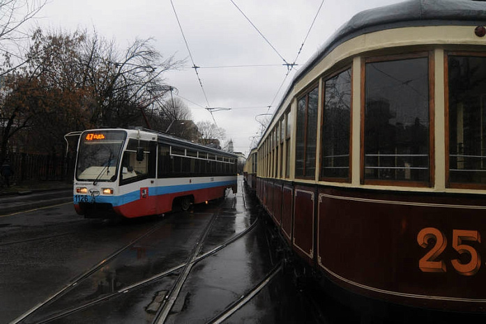 москва, парад, трамвай