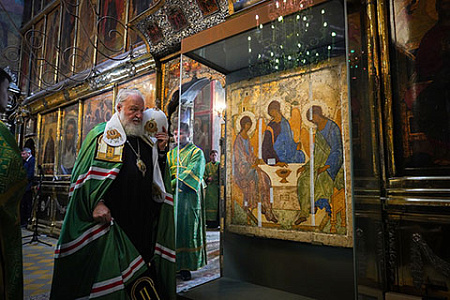 рпц, власть, церковь, иконы, рублев, троица