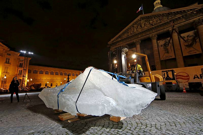 париж, инсталляция, лед, климат