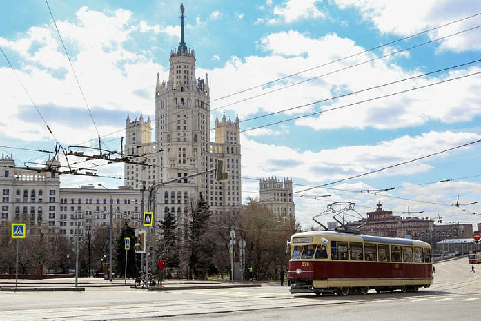 москва, трамвай, парад