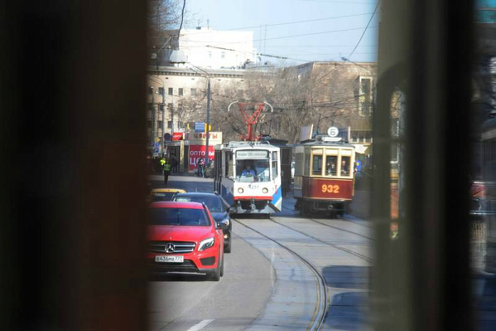 россия, москва, трамвай, парад, конка
