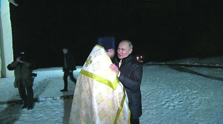 президент, путин, рождество, богослужения, храм, фото