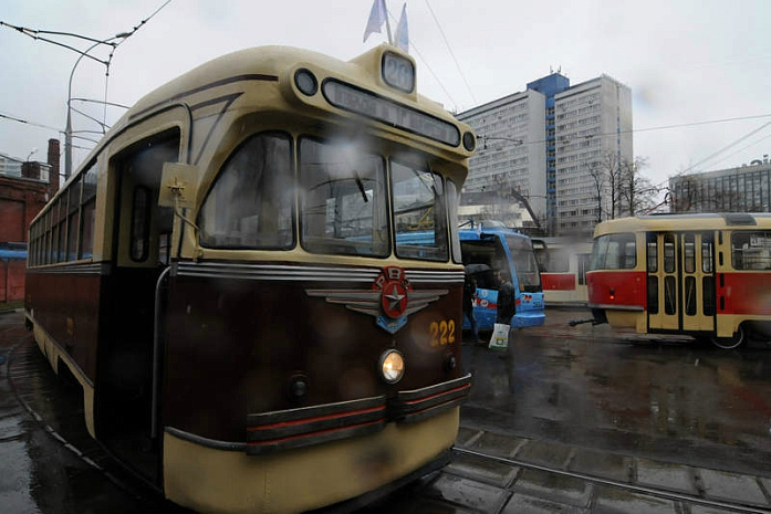 москва, парад, трамвай