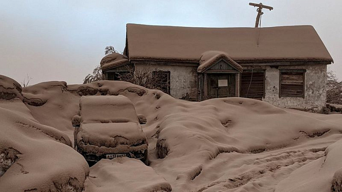 россия, камчатка, вулкан, Шивелуч, пепел, выброс