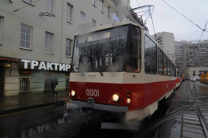 москва, парад, трамвай