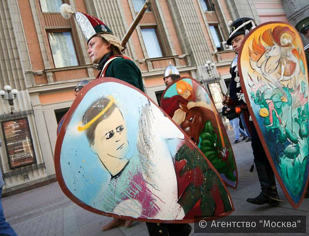 москва, арбат, история, парад, георгий победоносец