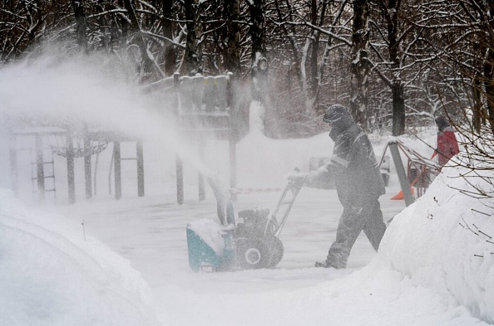 россия, москва, снег, уборка