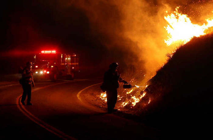 сша, калифорния, лес, пожар